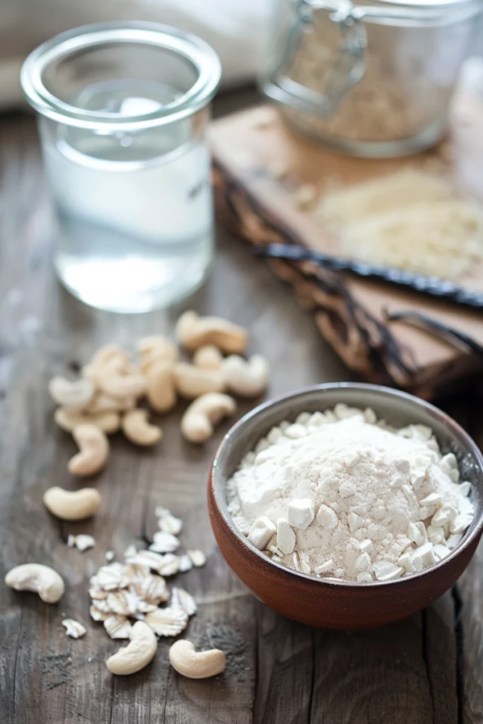 ingredients for how to make cashew milk