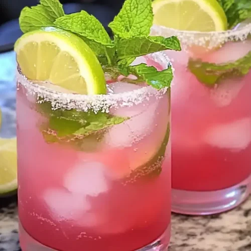The Best pink coconut mojito non Alcoholic Recipe 4 Pink coconut mojito with tropical garnish